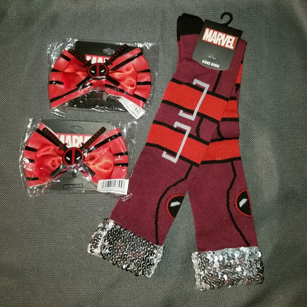 Deadpool Socks and Hair Bows